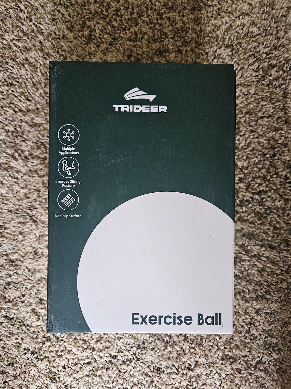 Green Exercise Ball - Anti-Burst Stability Ball